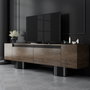 Hanah Home Soporte para TV Nogal y Negro 180cm Ancho, 50cm Alto, 30cm Profundidad